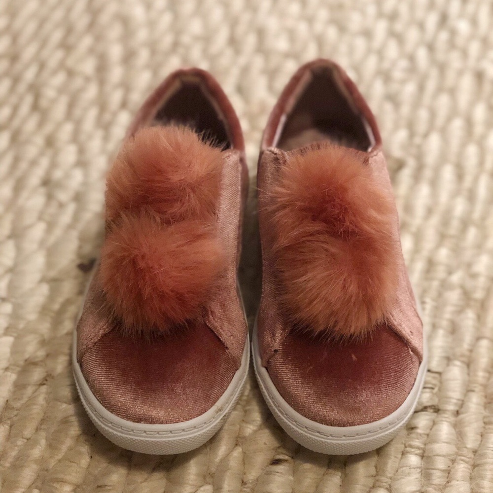 NEW Pink Suede Sneakers with Pom poms by Sugar